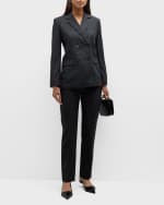 Image 5 of 7: Theory Slim Double-Breasted Suiting Flannel Blazer