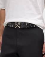 Image 2 of 2: Off-White Men's Arrow Eyelets Leather Belt