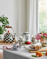 Image 3 of 3: MacKenzie-Childs Butterfly Toile Mug Saucer Set