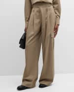 Image 2 of 6: Salon 1884 Nell Pleated Straight-Leg Cargo Trousers