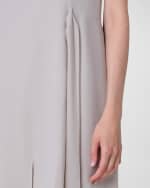 Image 5 of 5: Akris V-Neck Sleeveless Waist-Tie Silk Midi Dress