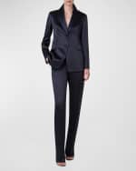 Image 4 of 5: Akris Persival Silk Single-Breasted Blazer Jacket