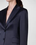 Image 5 of 5: Akris Persival Silk Single-Breasted Blazer Jacket