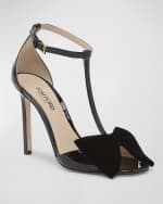 Image 5 of 6: TOM FORD Patent Bow T-Strap Stiletto Sandals