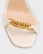 Image 4 of 6: TOM FORD Leather Chain Ankle-Strap Stiletto Sandals
