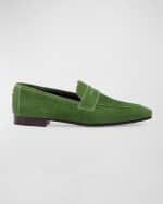 Image 1 of 4: Bougeotte Suede Flat Penny Loafers