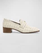 Image 1 of 4: Bougeotte Tweed Slip-On Heeled Loafers