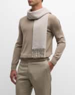 Image 4 of 4: PIACENZA Men's Two-Tone Cashmere-Silk Scarf