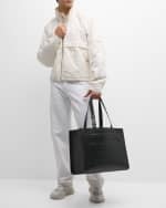 Image 2 of 5: Bottega Veneta Men's Medium Cassette Paper Intrecciato Leather Tote Bag