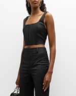 Image 2 of 6: Alice + Olivia Breslin Pinstripe Boned Corset Top