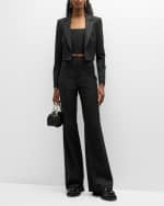 Image 5 of 6: Alice + Olivia Breslin Pinstripe Boned Corset Top