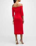 Image 4 of 6: Carolina Herrera Off-Shoulder Midi Dress