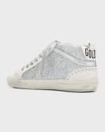Image 3 of 6: Golden Goose Midstar Iridescent Glitter Wing-Tip Sneakers