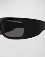 Image 2 of 3: Gucci Monochrome Acetate Wrap Sunglasses