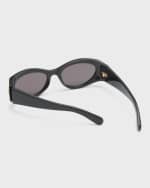 Image 2 of 5: Gucci Monogram Acetate Cat-Eye Sunglasses