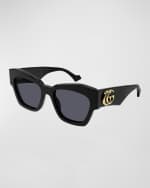 Image 1 of 3: Gucci Monogram Acetate Square Sunglasses