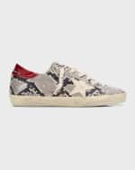 Image 1 of 6: Golden Goose Superstar Snake-Embossed Low-Top Sneakers