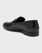 Image 3 of 6: Bally Men's Saix Patent Leather Penny Loafers