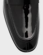 Image 4 of 6: Bally Men's Saix Patent Leather Penny Loafers