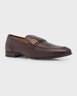 Image 5 of 6: Bally Men's Sadei Leather Slip-On Loafers
