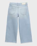 Image 2 of 3: DL1961 Girl's Lily Wide Leg Raw Edge Hem Jeans, Size 2-6
