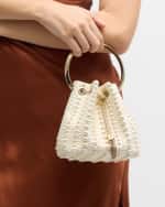 Image 2 of 6: Jimmy Choo Bon Bon Pearly Satin Bucket Bag