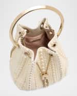 Image 5 of 6: Jimmy Choo Bon Bon Pearly Satin Bucket Bag