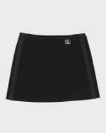 Image 1 of 3: Dolce&Gabbana Girl's Logo Emblem Mini Skirt, Size 8-10