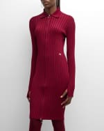 Image 2 of 6: Burberry Ribbed Knit Zip-Up Dress