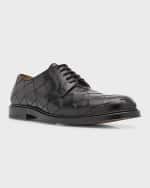 Image 5 of 6: Bottega Veneta Men's Intrecciato Leather Derby Shoes