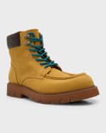 Image 5 of 6: Bottega Veneta Men's Haddock Nubuck Lace-Up Ankle Boots