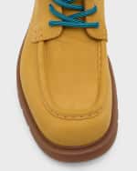 Image 4 of 6: Bottega Veneta Men's Haddock Nubuck Lace-Up Ankle Boots