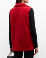 Image 4 of 6: Gorski Reversible Chevron Shearling Lamb Zip Vest