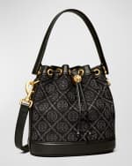 Image 1 of 4: Tory Burch T Monogram Canvas Bucket Bag