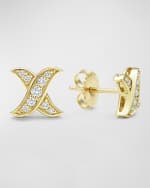 Image 1 of 4: LAGOS 18K Embrace Diamond X-Stud Earrings, 8mm