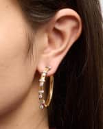 Image 2 of 5: Nikos Koulis 18K Hoop Earrings with Diamond Charms