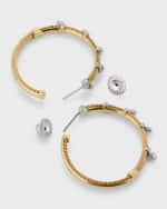 Image 3 of 5: Nikos Koulis 18K Hoop Earrings with Diamond Charms