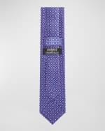 Image 2 of 3: Stefano Ricci Men's Silk Medallion Jacquard Tie