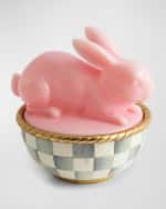 Image 1 of 2: MacKenzie-Childs Milk Pink Bunny Lidded Container