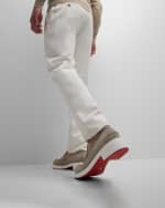 Image 2 of 6: Christian Louboutin Men's Urbino Moc CL Suede Penny Loafers