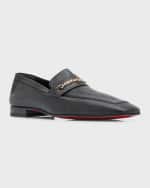 Image 4 of 5: Christian Louboutin Men's MJ Moc Monogram Chain Loafers