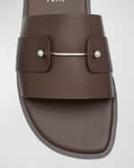 Image 4 of 6: Christian Louboutin Men's Chambelimule Leather Slides