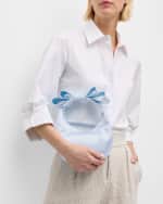 Image 3 of 5: MACH & MACH Small Embellished Bow Satin Top-Handle Bag