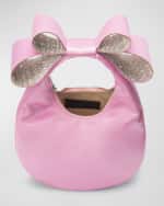 Image 5 of 6: MACH & MACH Small Bow Satin Top-Handle Bag