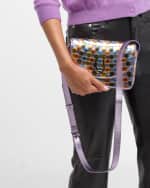 Image 3 of 6: Christian Louboutin Loubi54 Small Crossbody in Woven Metallic Leather