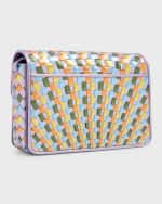 Image 4 of 6: Christian Louboutin Loubi54 Small Crossbody in Woven Metallic Leather