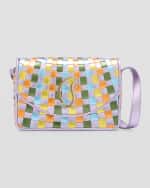 Image 1 of 6: Christian Louboutin Loubi54 Small Crossbody in Woven Metallic Leather