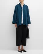 Image 5 of 6: Eskandar Wide Mandarin Jacket (Long Length)