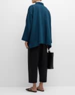 Image 3 of 6: Eskandar Wide Mandarin Jacket (Long Length)