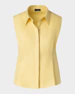 Image 1 of 5: Akris Button-Front Linen Blouse